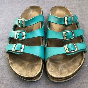 Turquoise Birkenstock Florida Sandals